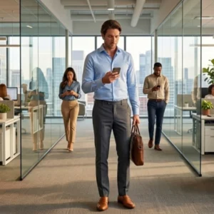 Light blue shirt with charcoal pants dress color combination for men