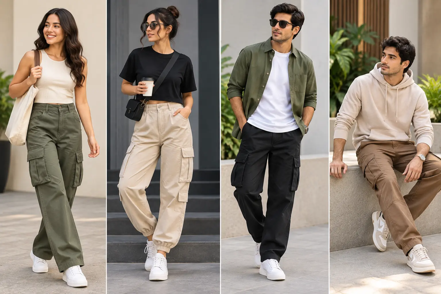 COTTON CARGO PANTS WOMENS AND MEN