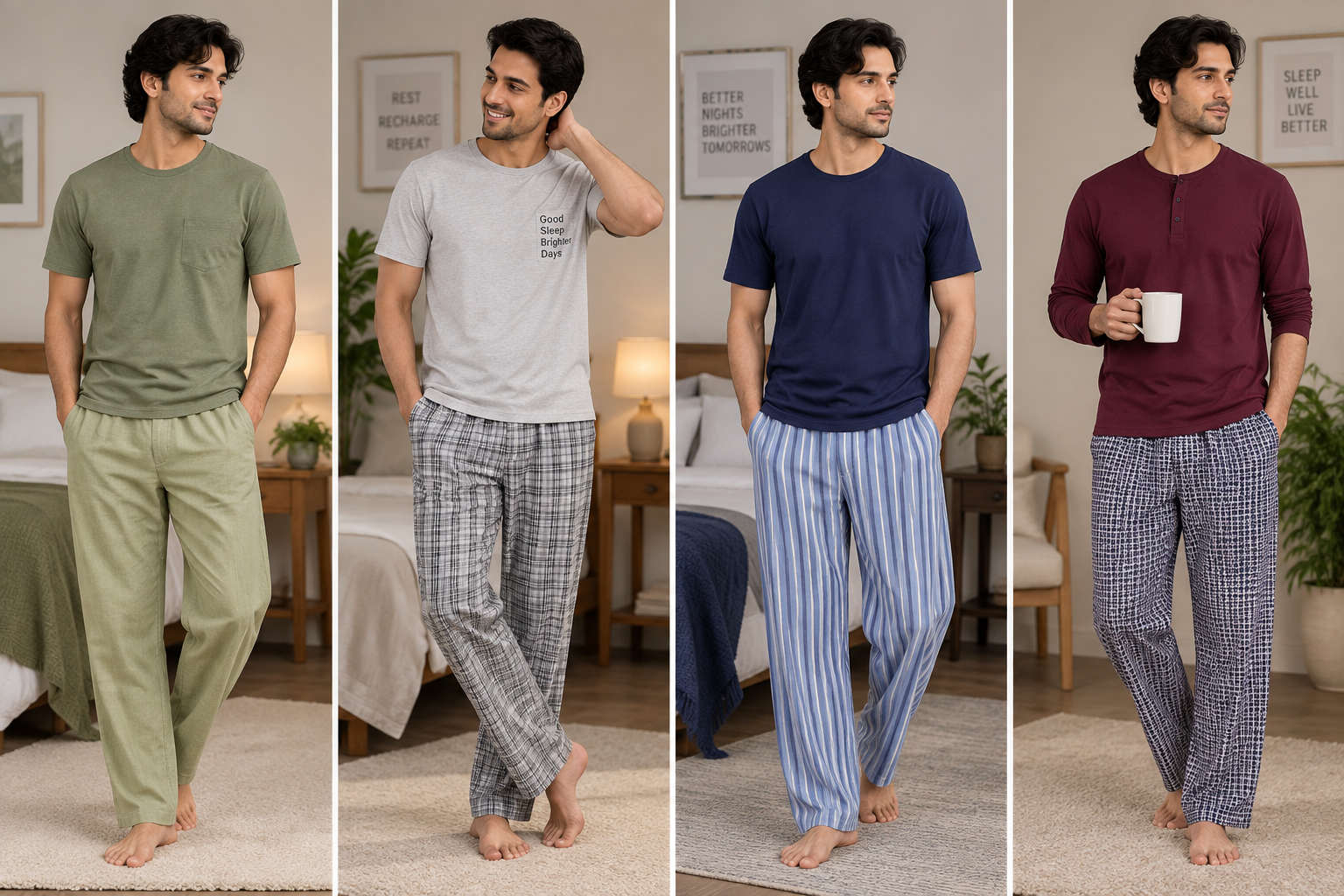 COTTON NIGHT PANTS FOR MEN