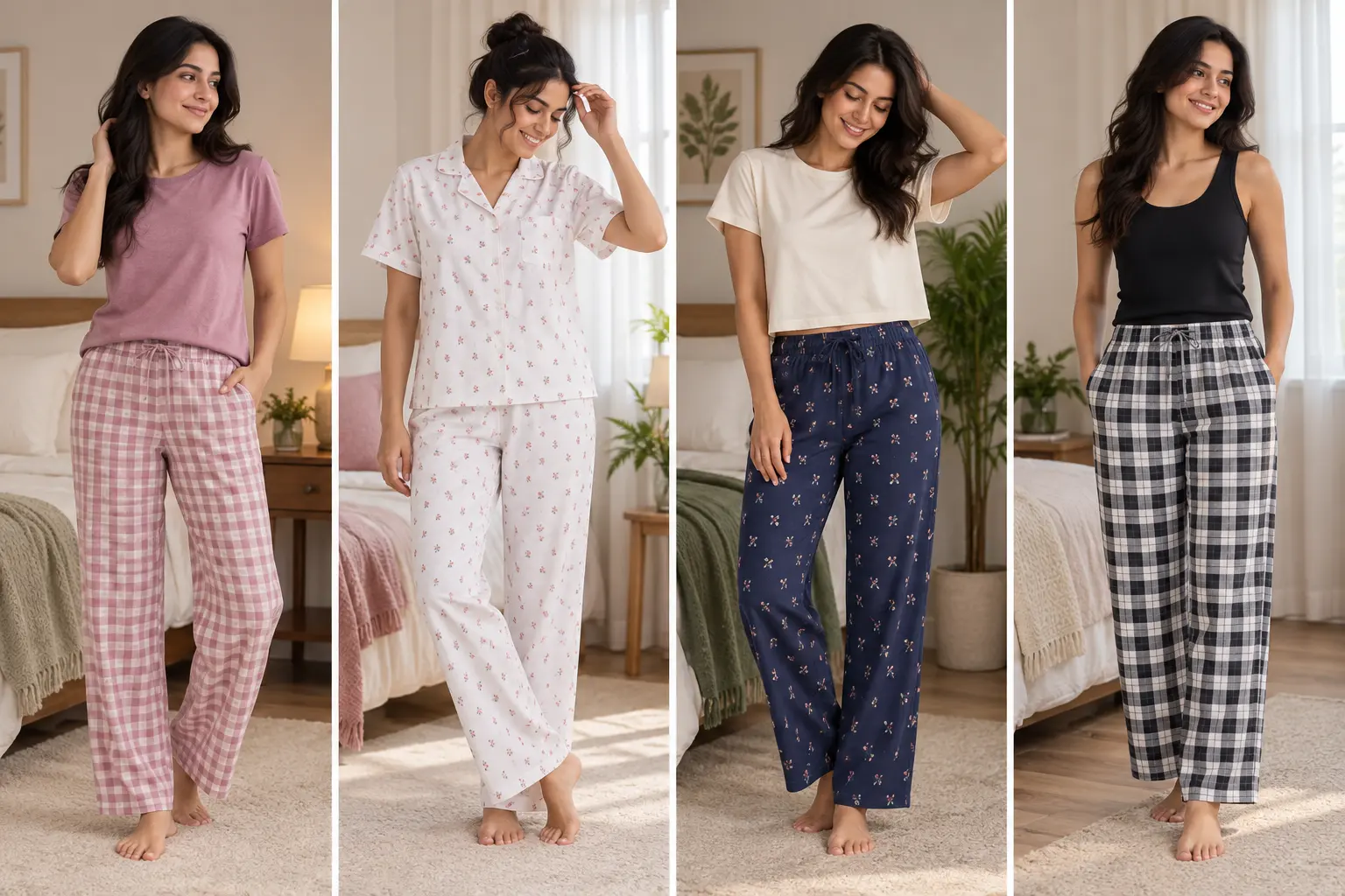 COTTON NIGHT PANTS FOR WOMEN