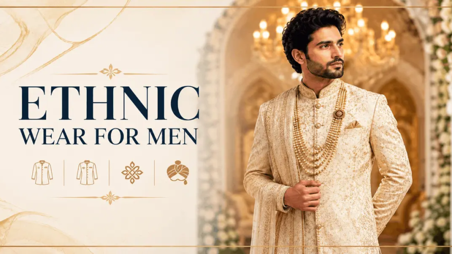 Ethnic wear for men in traditional and wedding outfits
