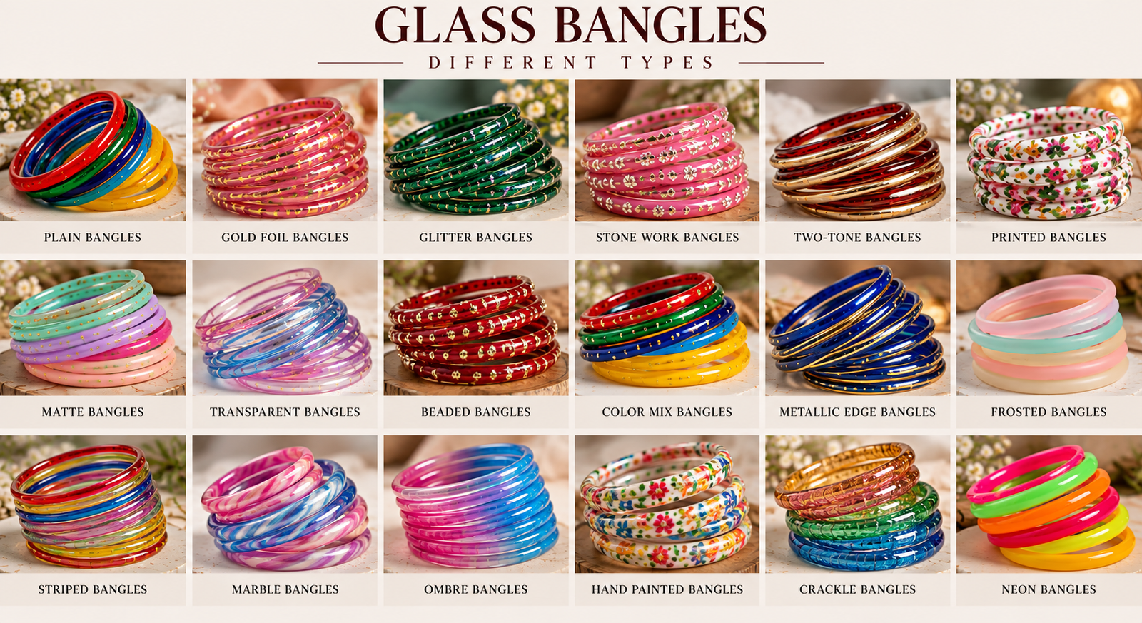 Glass bangles - types