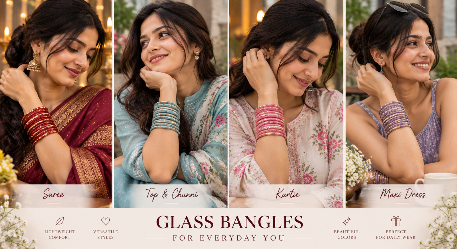 Glass bangles for daily wear