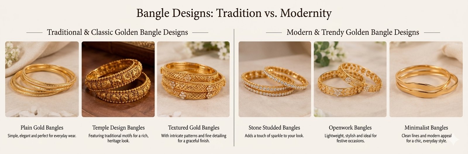 Hand Accessories - Gold bangle designs