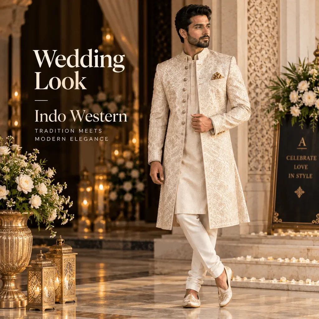Indo western wedding look