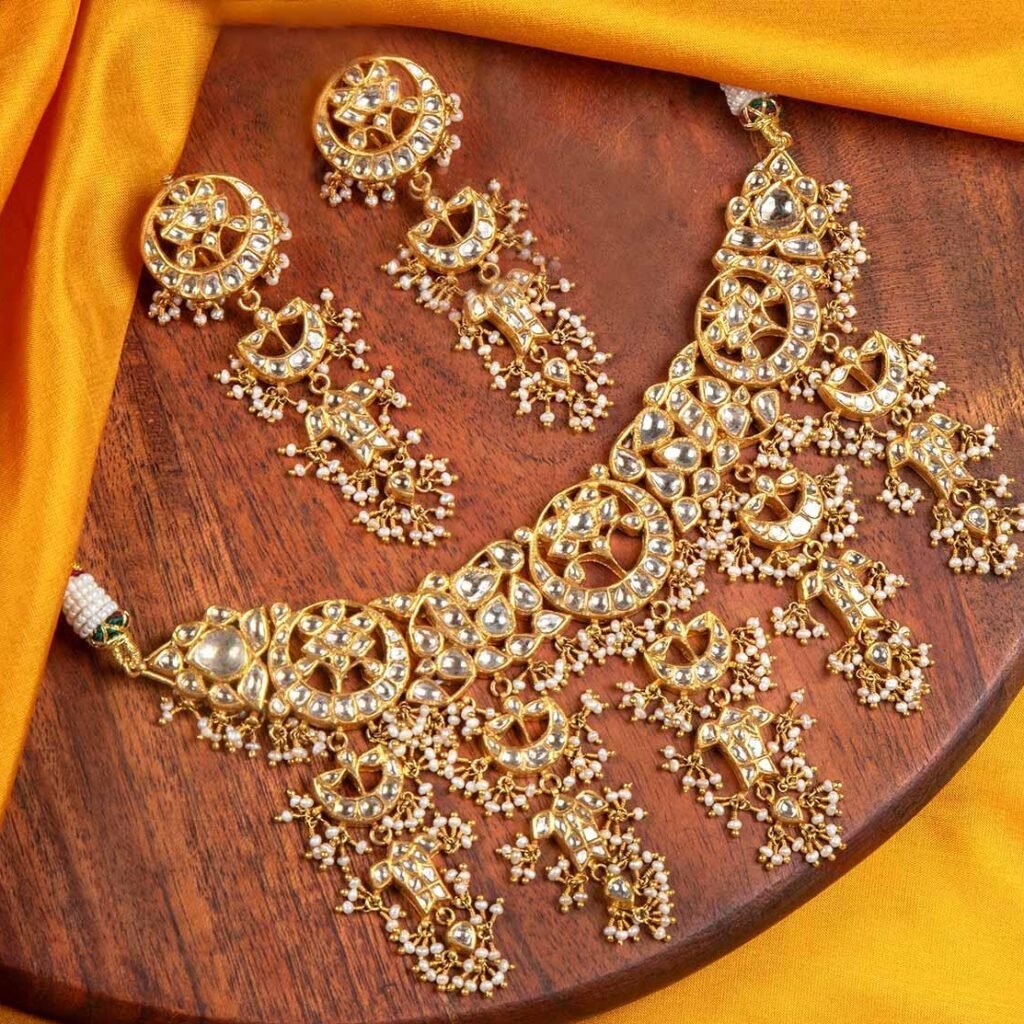 Traditional Kundan Indian jewellery.