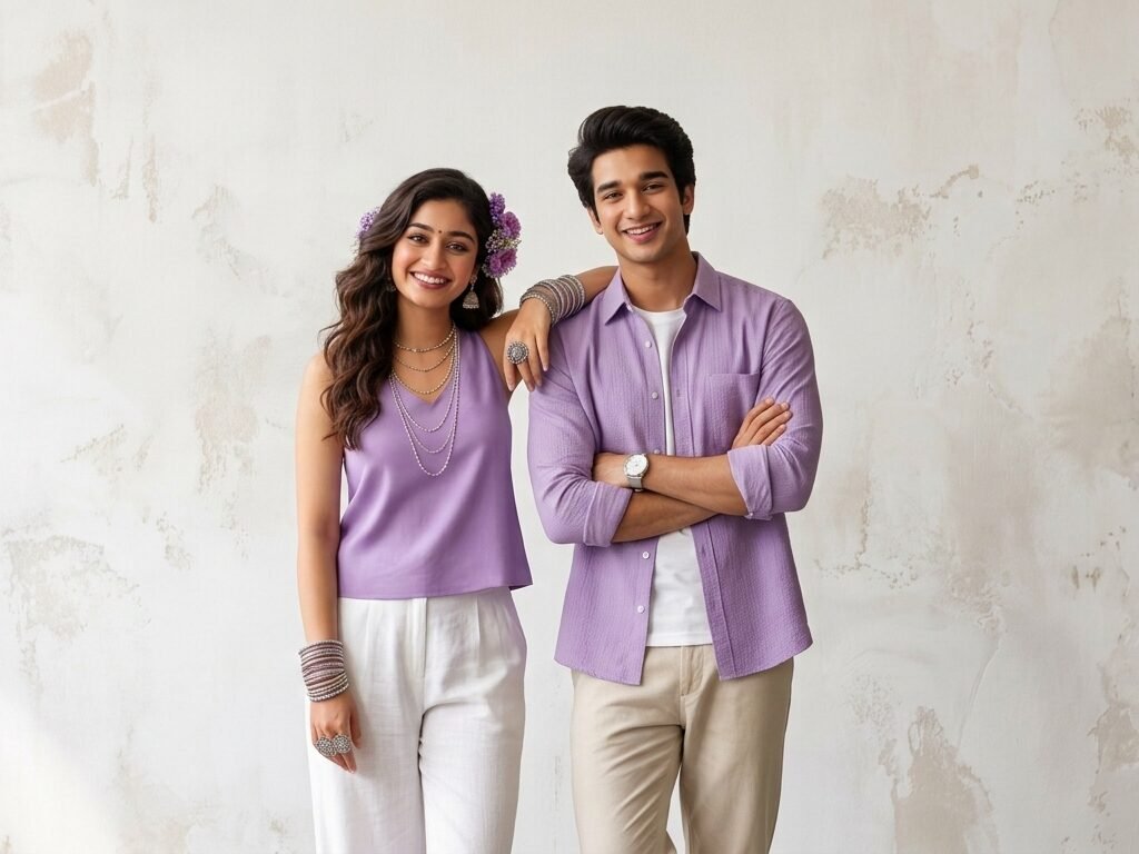 Lavender outfit for cool skin tone