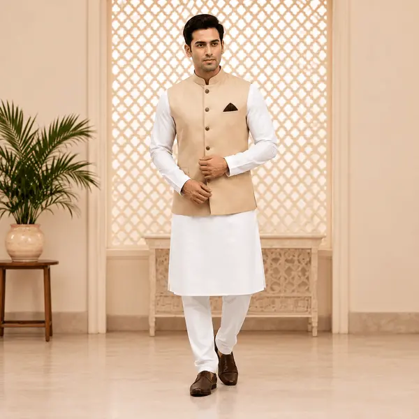 Kurta with Nehru Jacket, Ethnic Wear for Men