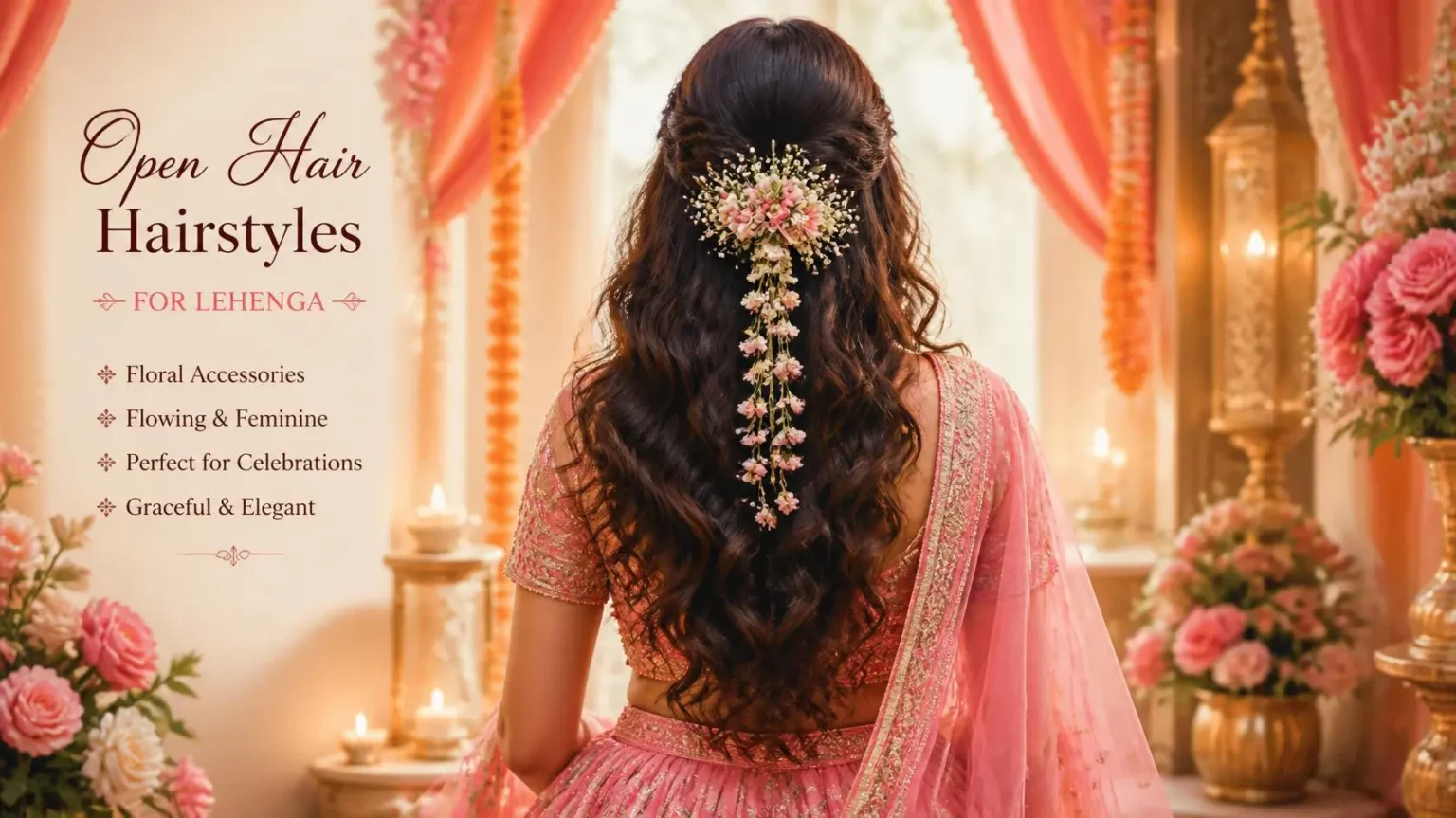 Open hair hairstyles for lehenga