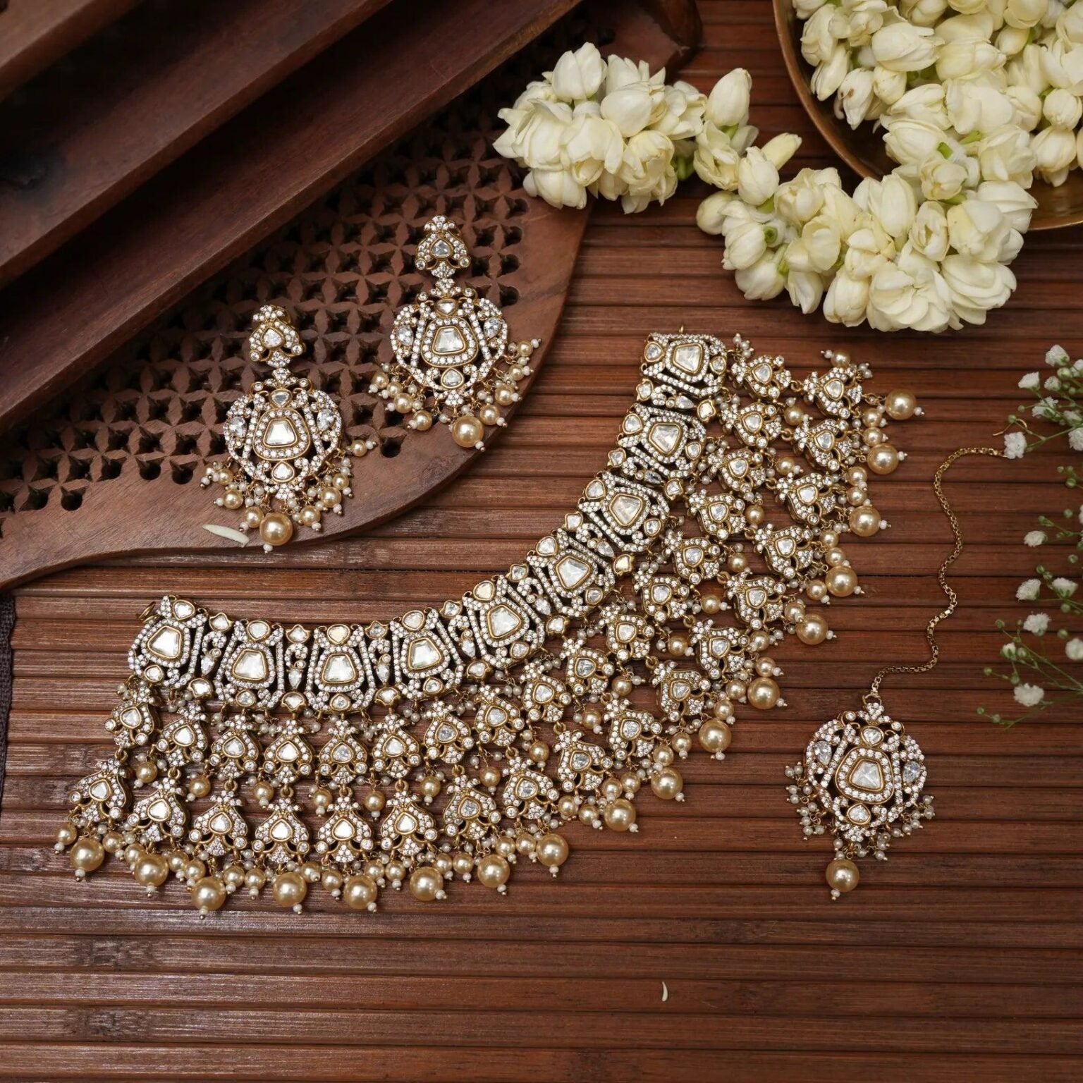 Traditional Polki Indian bridal jewellery