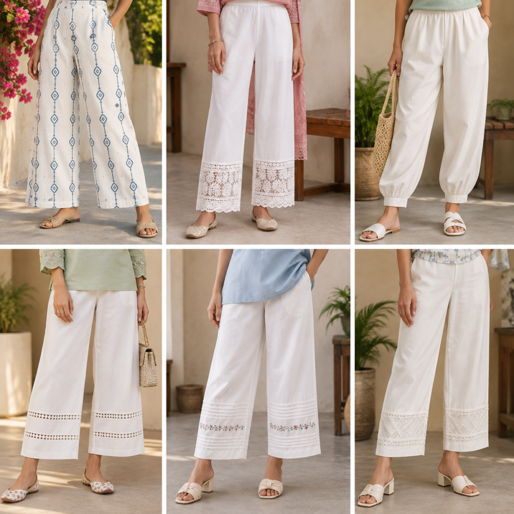 WHITE COTTON PANTS