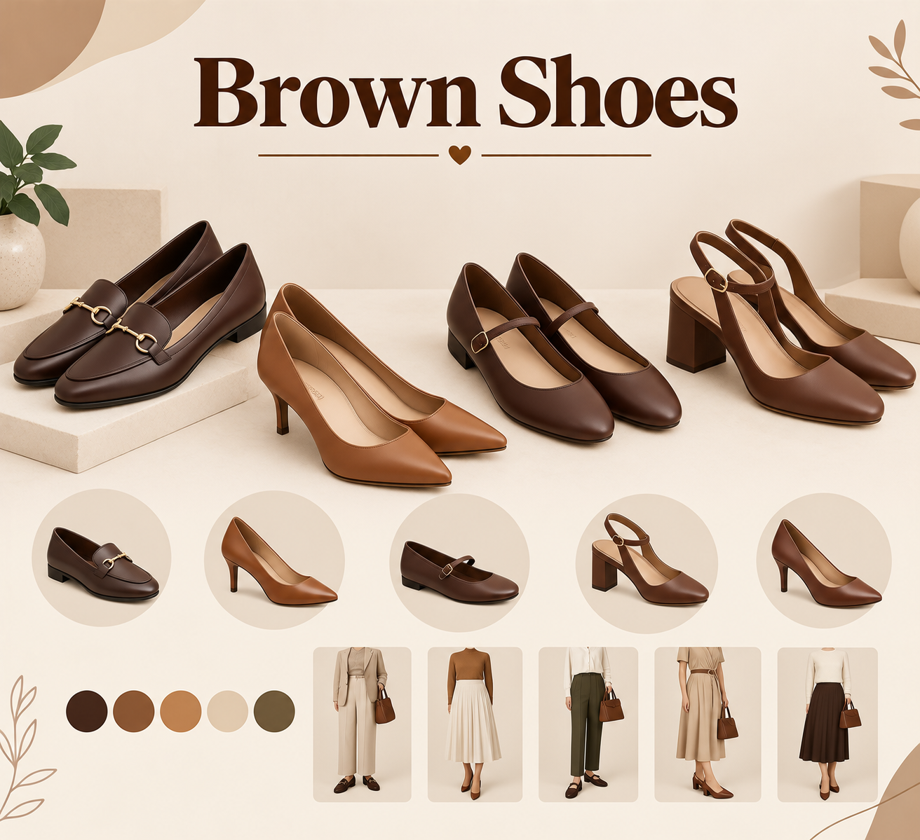 brown shoes.