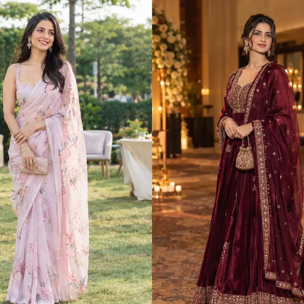 indian wedding guest outfits different seasons