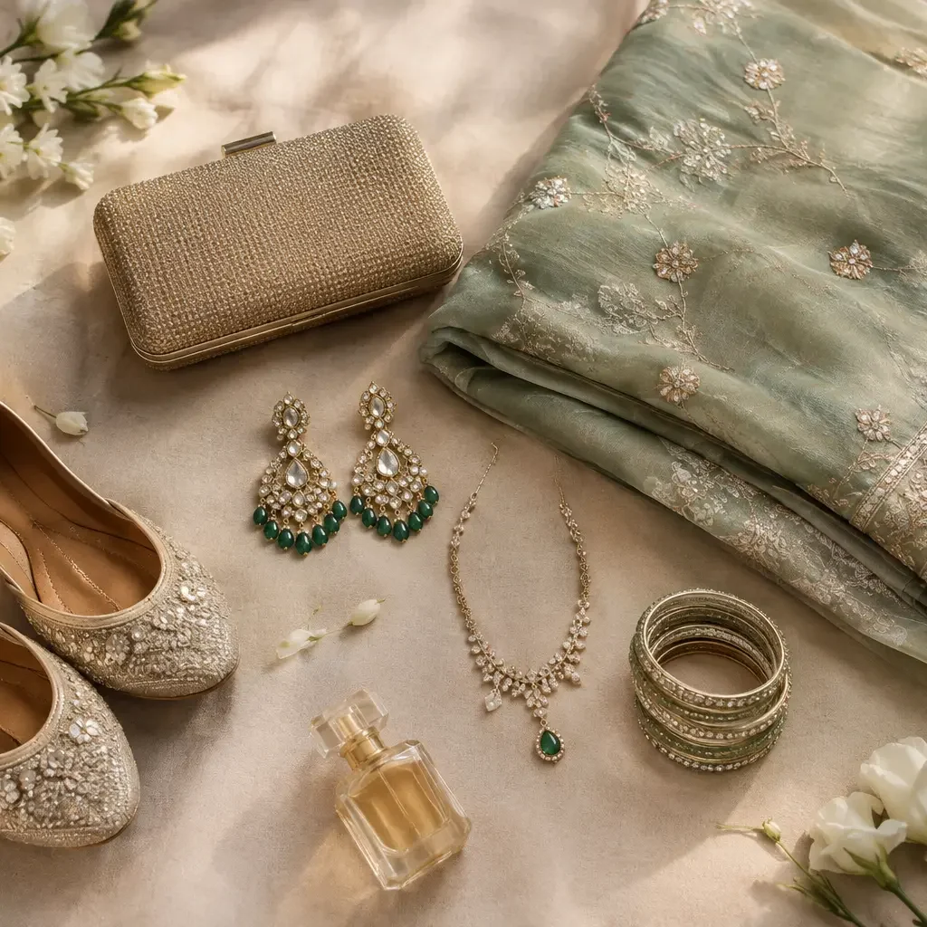 stylish wedding guest looks accessories