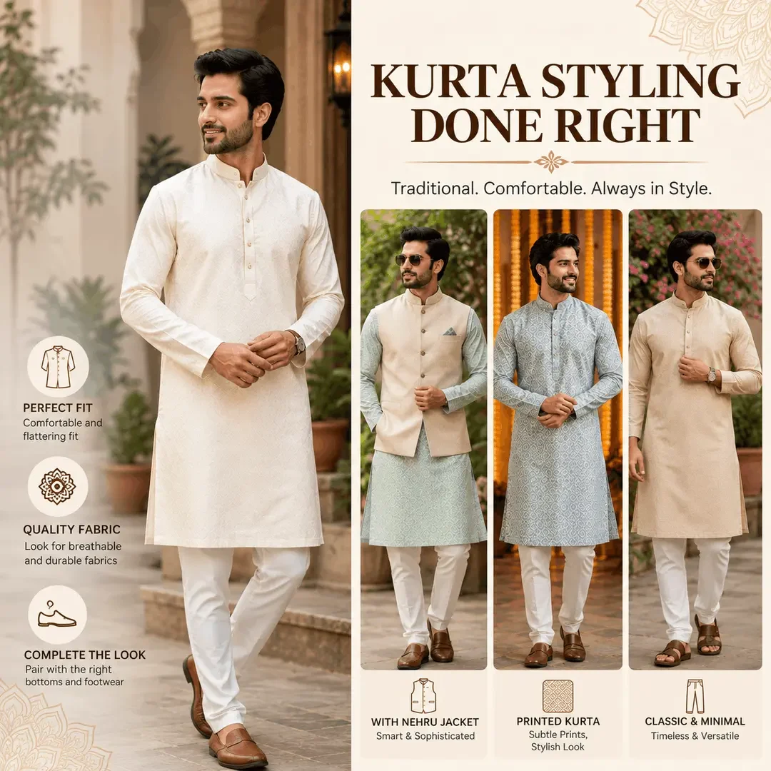 Ethnic wear for men kurta with traditional styling